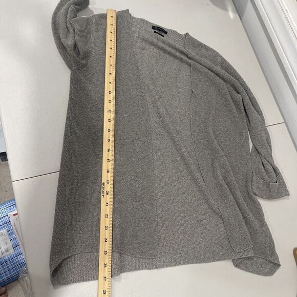 Massimo Dutti Women Cardigan Open Front Slinky Neutral Sz XS EItaly Grey Brown - Picture 11 of 12
